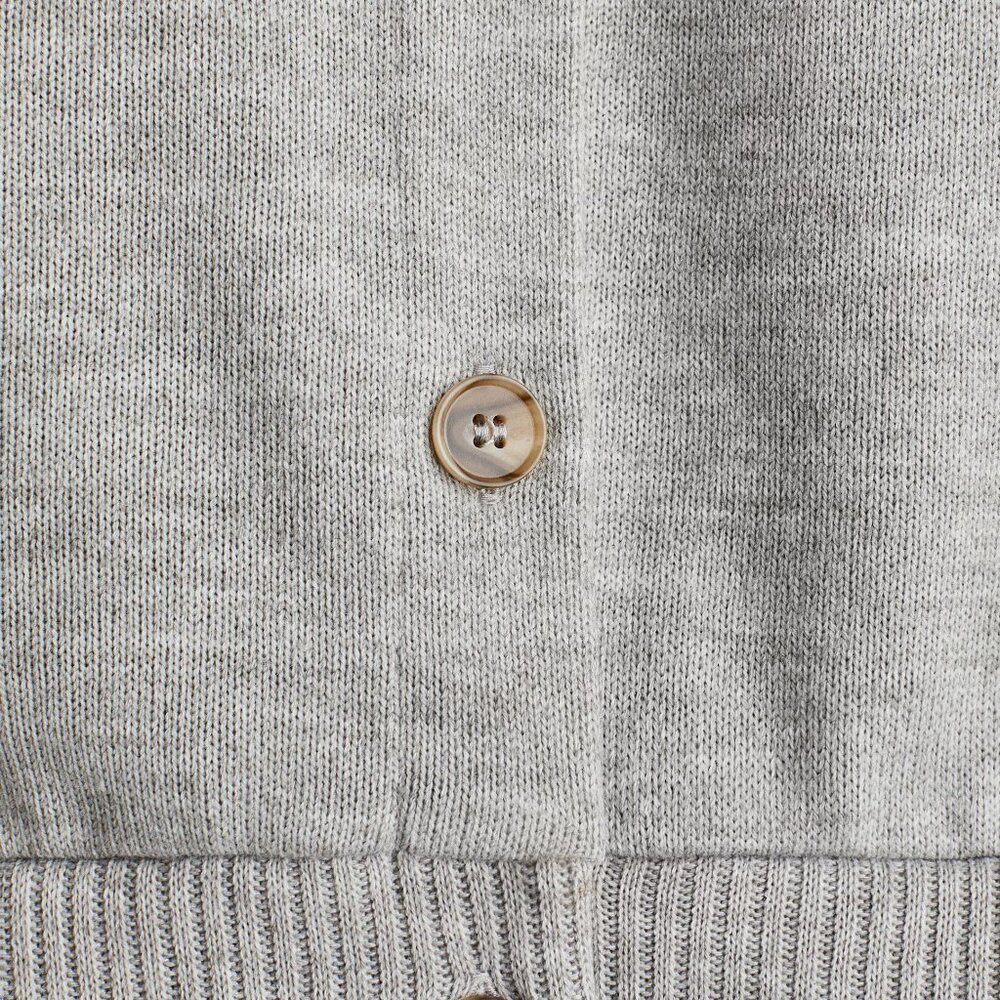 H&M Light Gray Melange Cardigan with Collar/NWT/XL - Picture 2 of 12